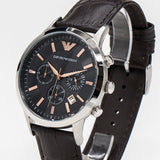Emporio Armani Renato Chronograph Grey Dial Brown Leather Strap Watch For Men - AR2513 Buy Now By Emporio Armani