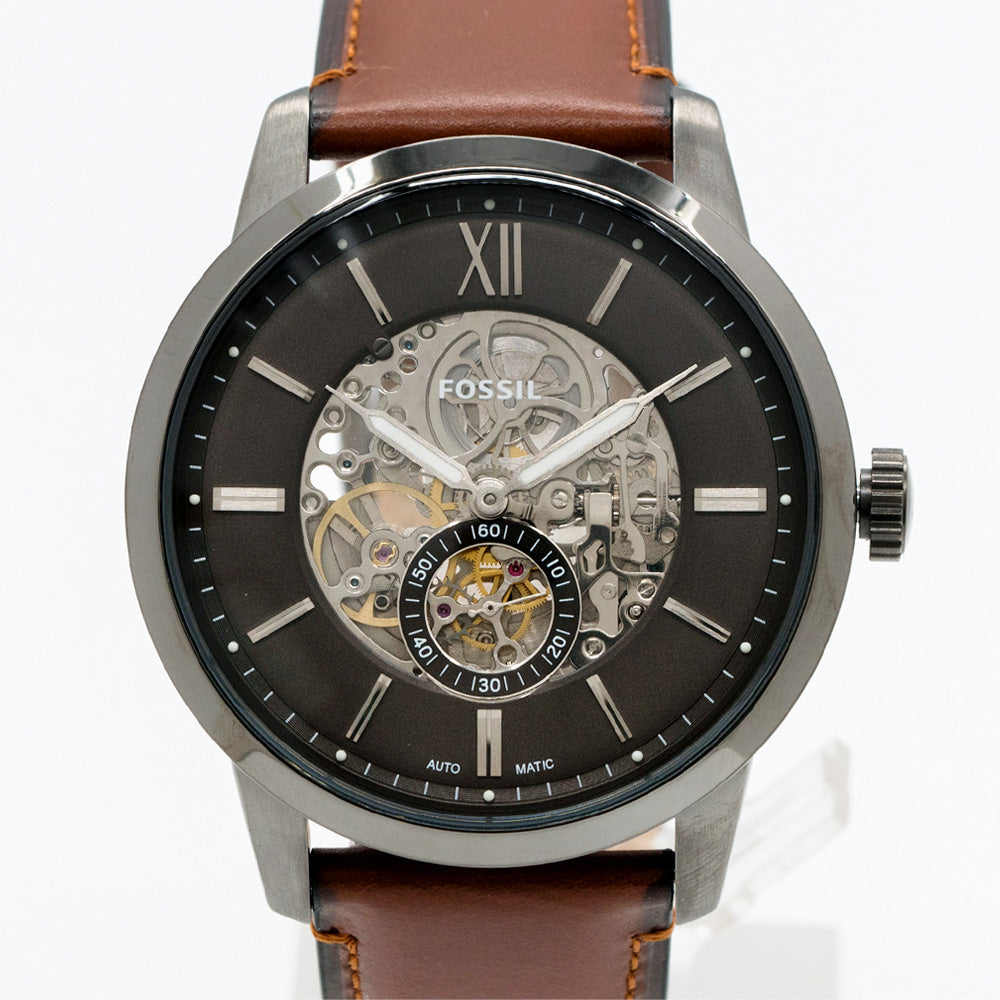 Fossil Townsman Automatic Skeleton Black Dial Brown Leather Strap Watch for Men - ME3181 Buy Now By Fossil