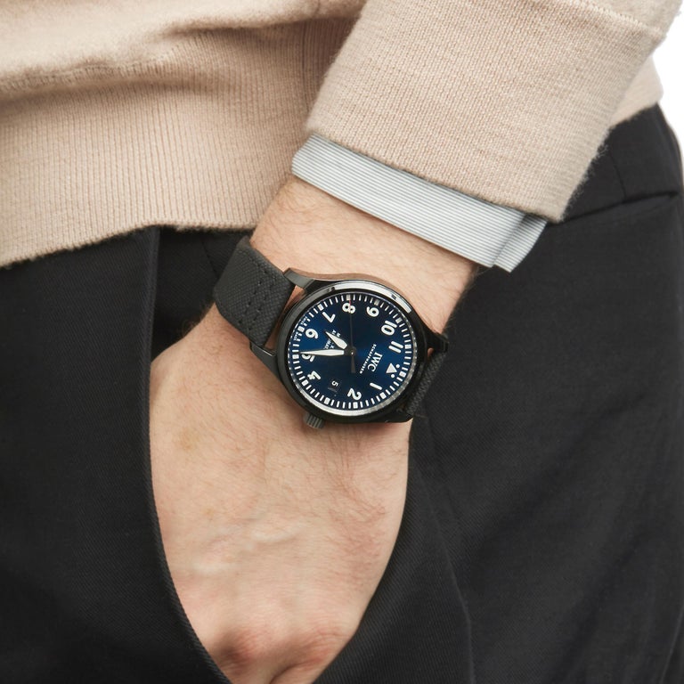 IWC Pilot’s Watch Mark XVIII Edition “Laureus Sport for Good Foundation" Blue Dial Black Nylon Strap Watch for Men - IW324703 Buy Now By IWC