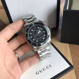 Gucci Dive Snake Black Dial Silver Steel Strap Watch For Men - YA136218 Buy Now By Gucci