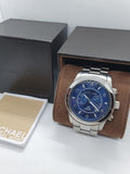 Michael Kors Stop Hunger Chronograph Blue Dial Silver Steel Strap Watch for Men - MK8314 Buy Now By Michael Kors