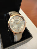 Emporio Armani Classic Quartz Silver Dial Beige Leather Strap Watch For Men - AR2464 Buy Now By Emporio Armani