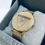 Guess Iconic Diamonds Gold Dial Gold Mesh Bracelet Watch For Women - GW0477L2 Buy Now By Guess