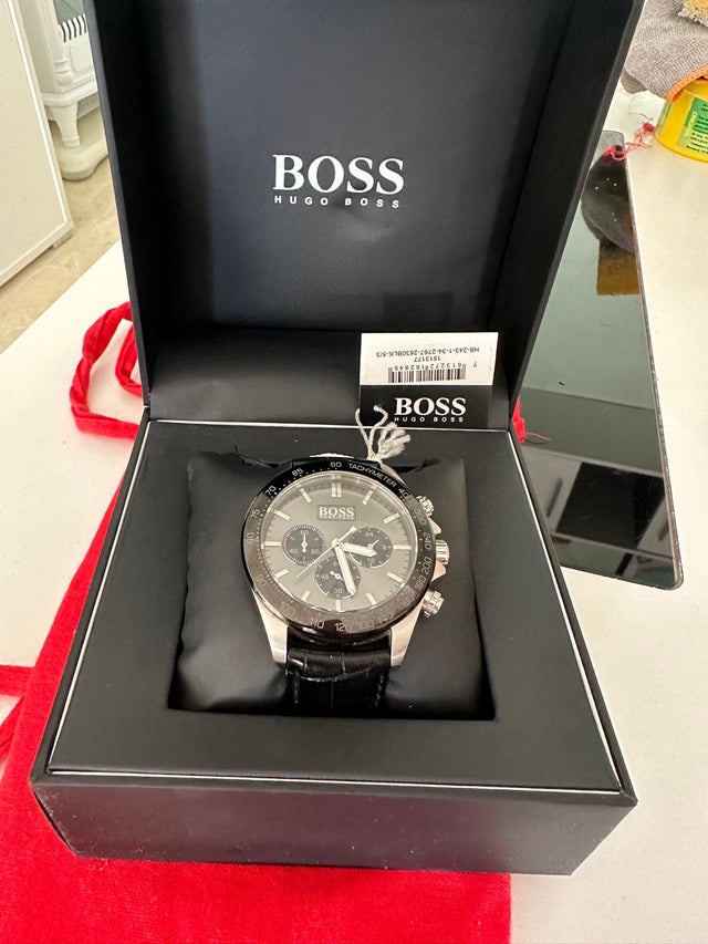 Hugo Boss Ikon Grey Dial Black Leather Strap Watch for Men - 1513177 Buy Now By Hugo Boss