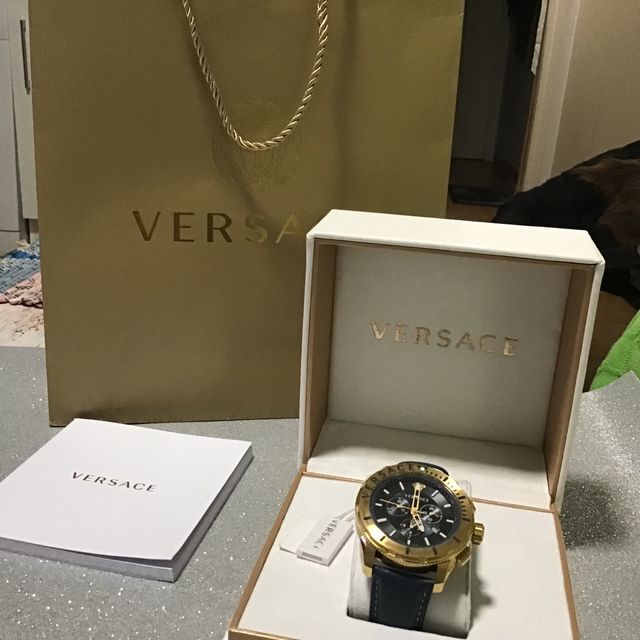 Versace Casual Chronograph Blue Dial Blue Leather Strap Watch for Men - VERG004-18 Buy Now By Versace