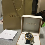 Versace Casual Chronograph Blue Dial Blue Leather Strap Watch for Men - VERG004-18 Buy Now By Versace