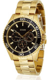 Guess Chaser Chronograph Black Dial Gold Steel Strap Watch for Men - W0170G2 Buy Now By Guess