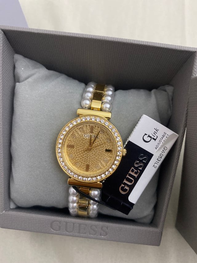 Guess Gala Diamonds Gold Dial Two Tone Steel Strap Watch for Women - GW0531L2 Buy Now By Guess