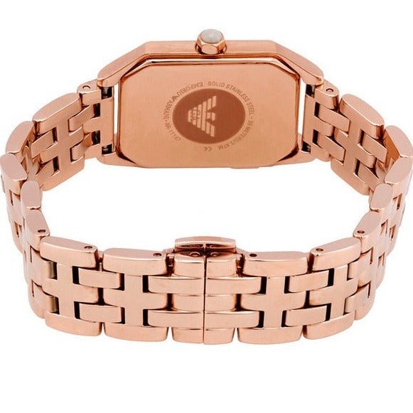 Emporio Armani Giola White Mother of Pearl Dial Rose Gold Steel Strap Watch For Women - AR11147 Buy Now By Emporio Armani