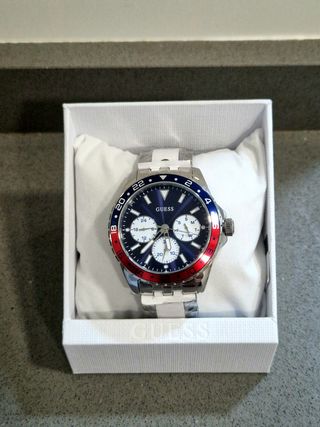 Guess Odyssey Multifunction Blue Dial Silver Steel Strap Watch For Men - W1107G2 Buy Now By Guess