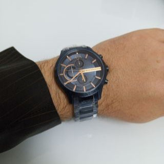 Armani Exchange Hampton Chronograph Blue Dial Blue Steel Strap Watch For Men - AX2430 Buy Now By Armani Exchange