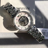 Emporio Armani Meccanico Mother of Pearl Dial Silver Steel Strap Watch For Women - AR1991 Buy Now By Emporio Armani
