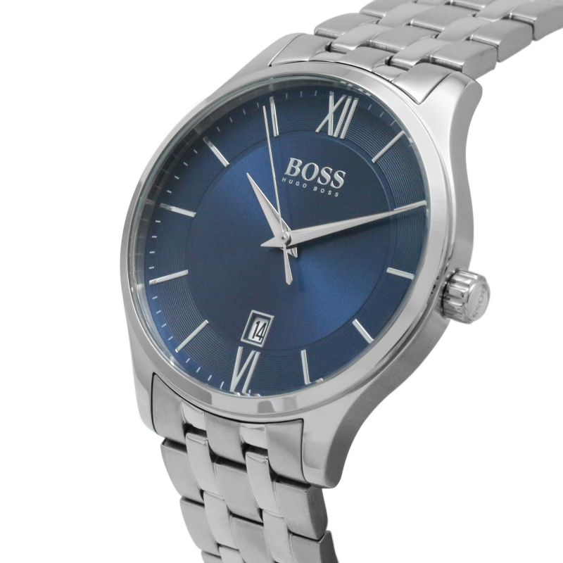 Hugo Boss Governer Blue Dial Silver Steel Strap Watch for Men - 1513487 Buy Now By Hugo Boss