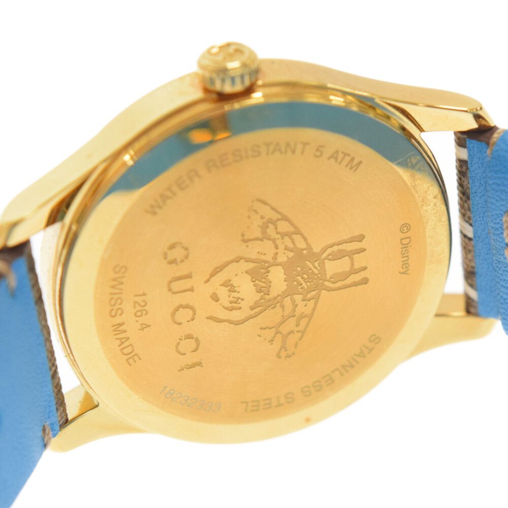 Gucci G Timeless Disney Donald Duck Brown Dial Brown Leather Strap Watch For Women - YA1264167 Buy Now By Gucci