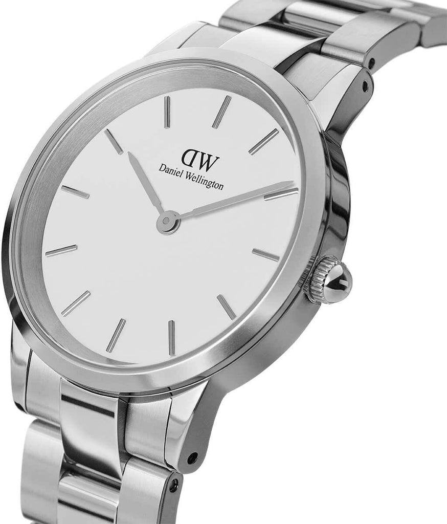 Daniel Wellington Iconic Link White Dial Silver Steel Strap Watch For Women - DW00100207 Buy Now By Daniel Wellington