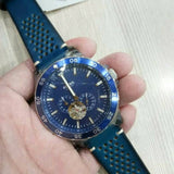 Fossil Crewmaster Sports Automatic Blue Dial Blue Leather Strap Watch for Men - ME3149 Buy Now By Fossil