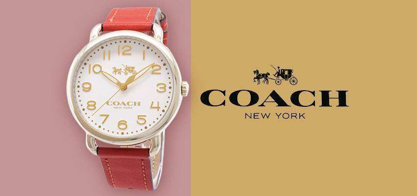 Coach Delancey Ivory Dial Orange Leather Strap Watch for Women - 14502719 Buy Now By Coach