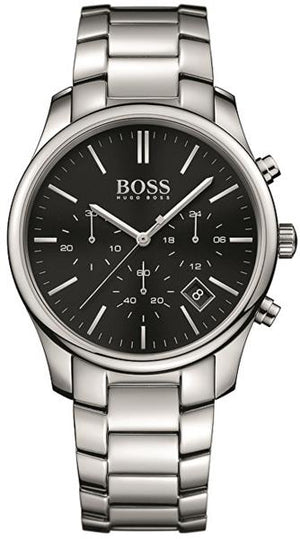 Hugo Boss Commander Black Dial Silver Steel Strap Watch for Men - 1513433 Buy Now By Hugo Boss
