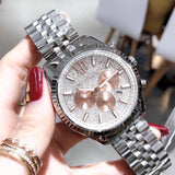 Michael Kors Lexington Chronograph Silver Dial Silver Steel Strap Watch for Men - MK8515 Buy Now By Michael Kors