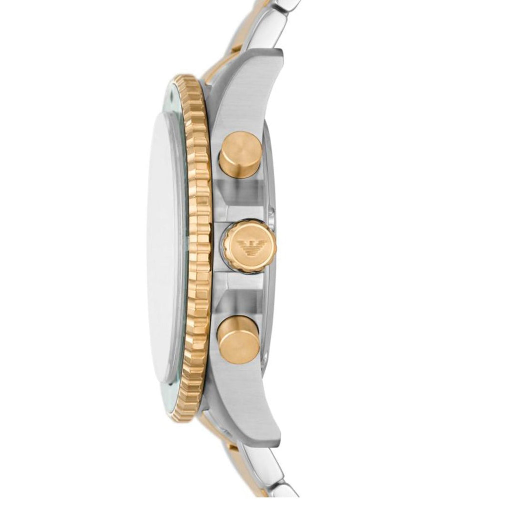 Emporio Armani Diver Chronograph Green Dial Two Tone Steel Strap Watch For Men - AR11361 Buy Now By Emporio Armani