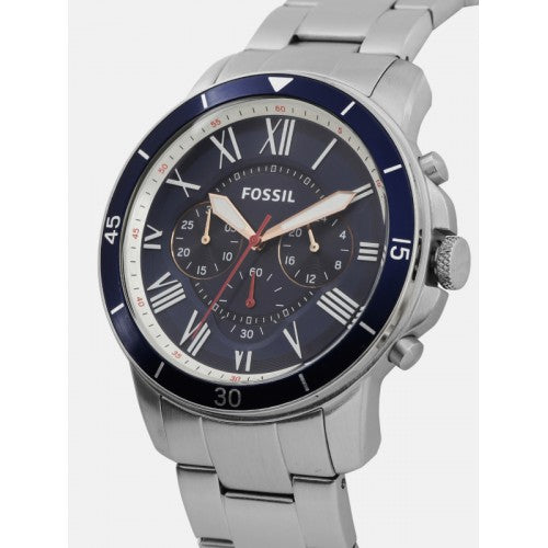 Fossil Grant Sport Chronograph Blue Dial Silver Steel Strap Watch for Men - FS5238 Buy Now By Fossil