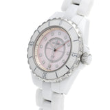 Chanel J12 Quartz Diamonds Pink Dial White Steel Strap Watch for Women - J12 H5513 Buy Now By Chanel