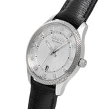 Gucci G Timeless Eryx Silver Dial Black Leather Strap Watch For Men - YA126338 Buy Now By Gucci