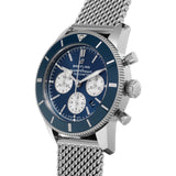 Breitling Superocean Heritage B01 Chronograph 44 Blue Dial Silver Mesh Bracelet Watch for Men - AB0162161C1A1 Buy Now By Breitling