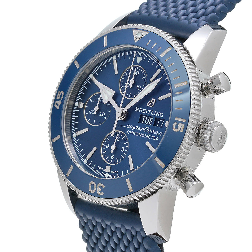 Breitling Superocean Heritage Chronograph 44 Blue Dial Blue Mesh Bracelet Watch for Men - A13313161C1S1 Buy Now By Breitling