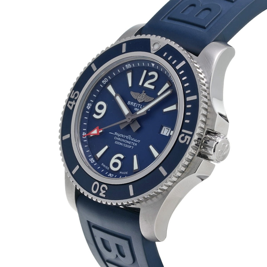 Breitling Superocean 44mm Automatic Blue Dial Blue Rubber Strap Watch for Men - A17367D81C1S2 Buy Now By Breitling