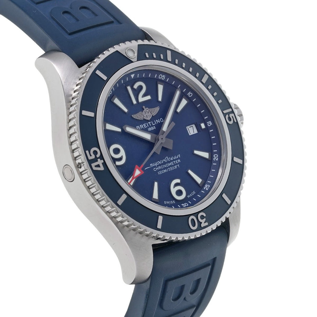 Breitling Superocean 44mm Automatic Blue Dial Blue Rubber Strap Watch for Men - A17367D81C1S2 Buy Now By Breitling