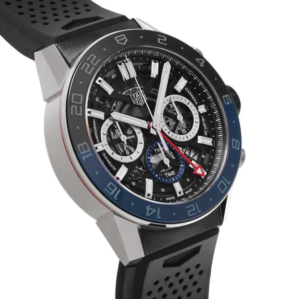 Tag Heuer Carrera Automatic Chronograph Steel & Ceramic Black Dial Black Rubber Strap Watch for Men - CBG2A1Z.FT6157 Buy Now By Tag Heuer