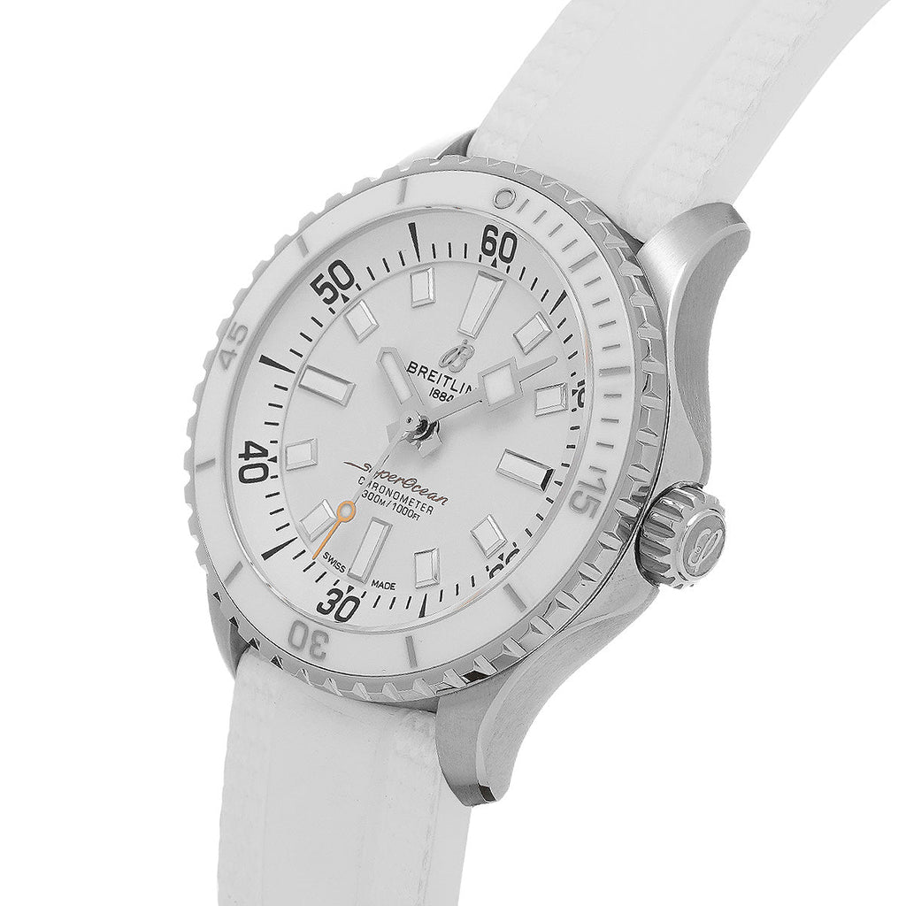 Breitling Superocean Automatic 36 White Dial White Rubber Strap Watch for Men - A17377211A1S1 Buy Now By Breitling