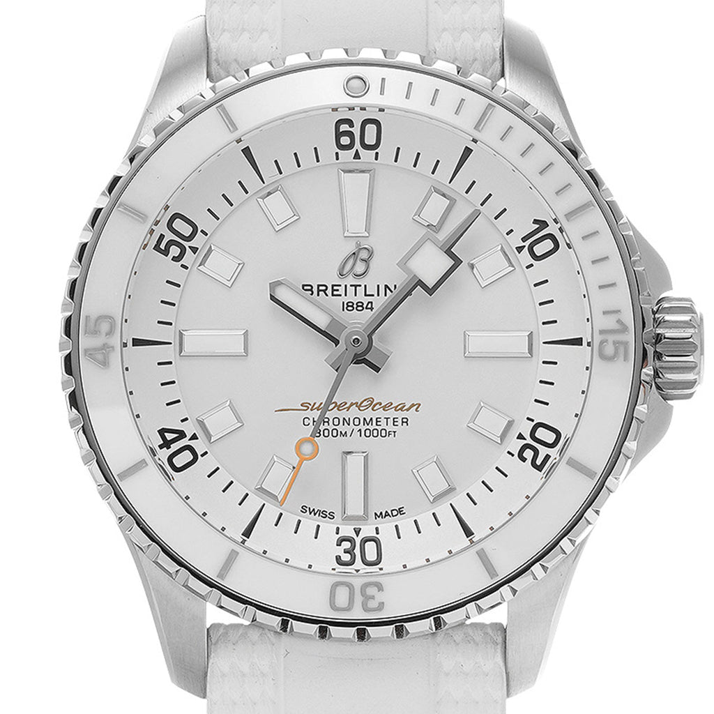 Breitling Superocean Automatic 36 White Dial White Rubber Strap Watch for Men - A17377211A1S1 Buy Now By Breitling