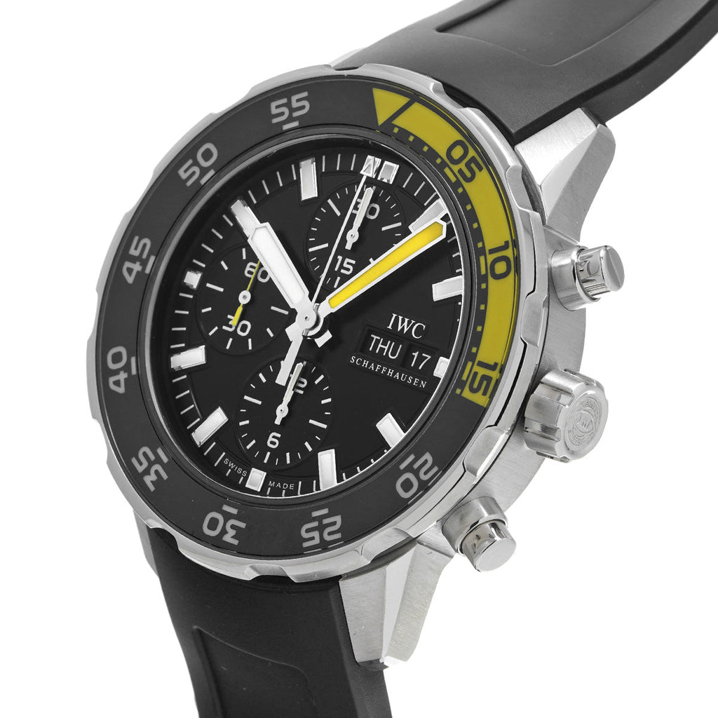 IWC Aquatimer Automatic Chronograph Black Dial Black Rubber Strap Watch for Men - IW376709 Buy Now By IWC