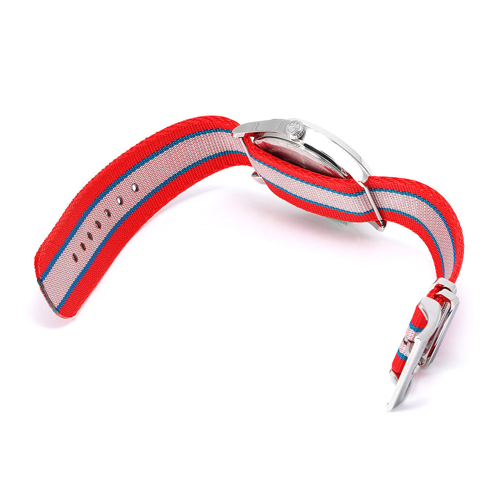 Gucci G Timeless Quartz Red Dial Two Tone NATO Strap Watch For Men - YA1264070 Buy Now By Gucci