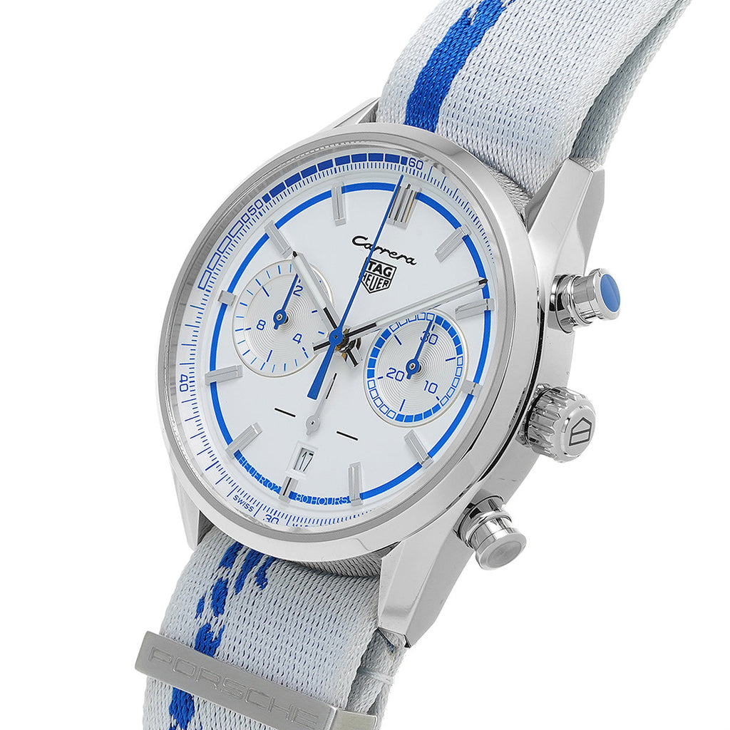 Tag Heuer Carrera Porsche RS 2.7 Automatic Chronograph White Dial White Nylon Strap Watch for Men - CBN2016.EB0275 Buy Now By Tag Heuer