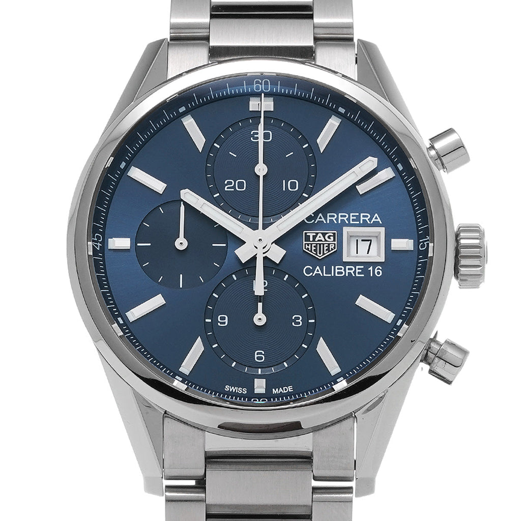 Tag Heuer Carrera Chronograph 41mm Blue Dial Silver Steel Strap Watch for Men - CBK2112.BA0715 Buy Now By Tag Heuer