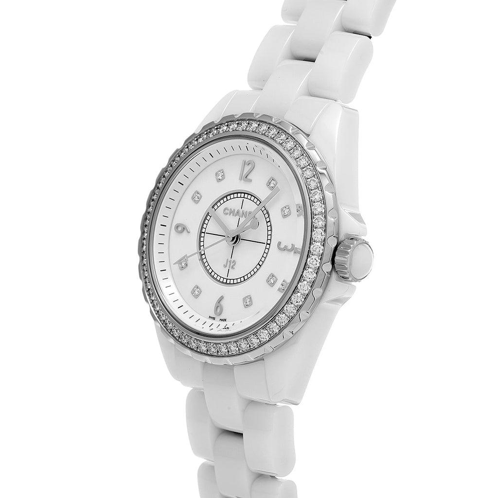 Chanel J12 Quartz Diamonds White Dial White Steel Strap Watch for Women - J12 H3110 Buy Now By Chanel