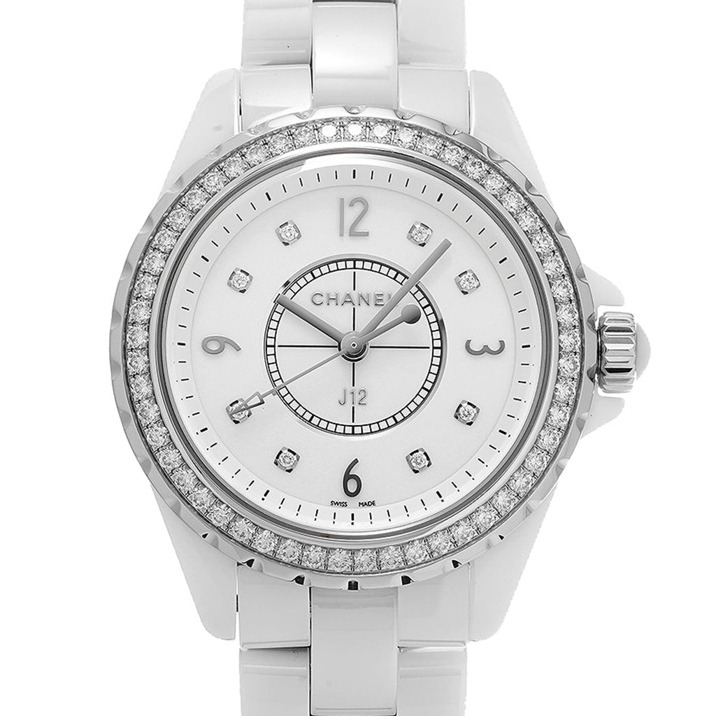 Chanel J12 Quartz Diamonds White Dial White Steel Strap Watch for Women - J12 H3110 Buy Now By Chanel