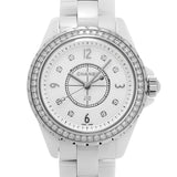 Chanel J12 Quartz Diamonds White Dial White Steel Strap Watch for Women - J12 H3110 Buy Now By Chanel