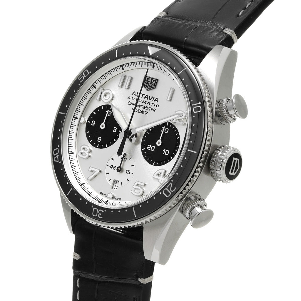 Tag Heuer Autavia Chronometer Flyback Chronograph Silver Dial Black Leather Strap Watch for Men - CBE511B.FC8279 Buy Now By Tag Heuer