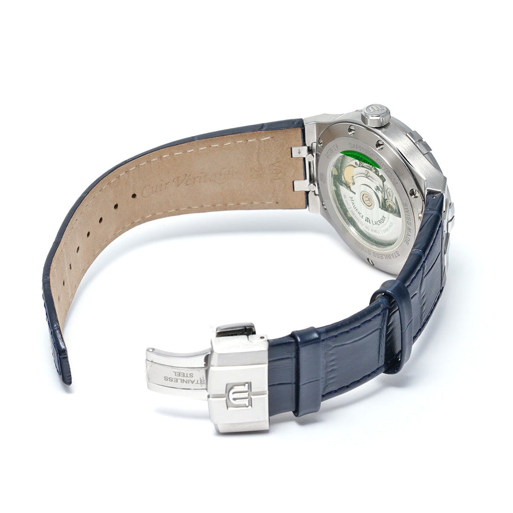 Maurice Lacroix Aikon Automatic Blue Dial Blue Leather Strap Watch For Men - AI6008-ss001-430-1 Buy Now By Maurice Lacroix