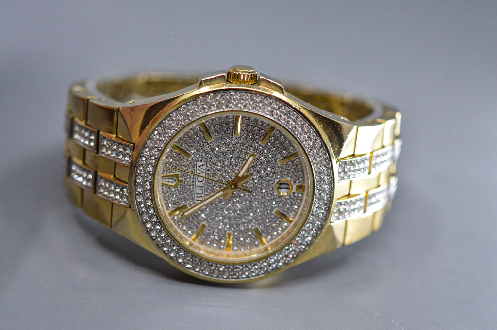 Bulova Crystal Collection Silver Dial Two Tone Steel Strap Watch for Men - 98K102 Buy Now By Bulova