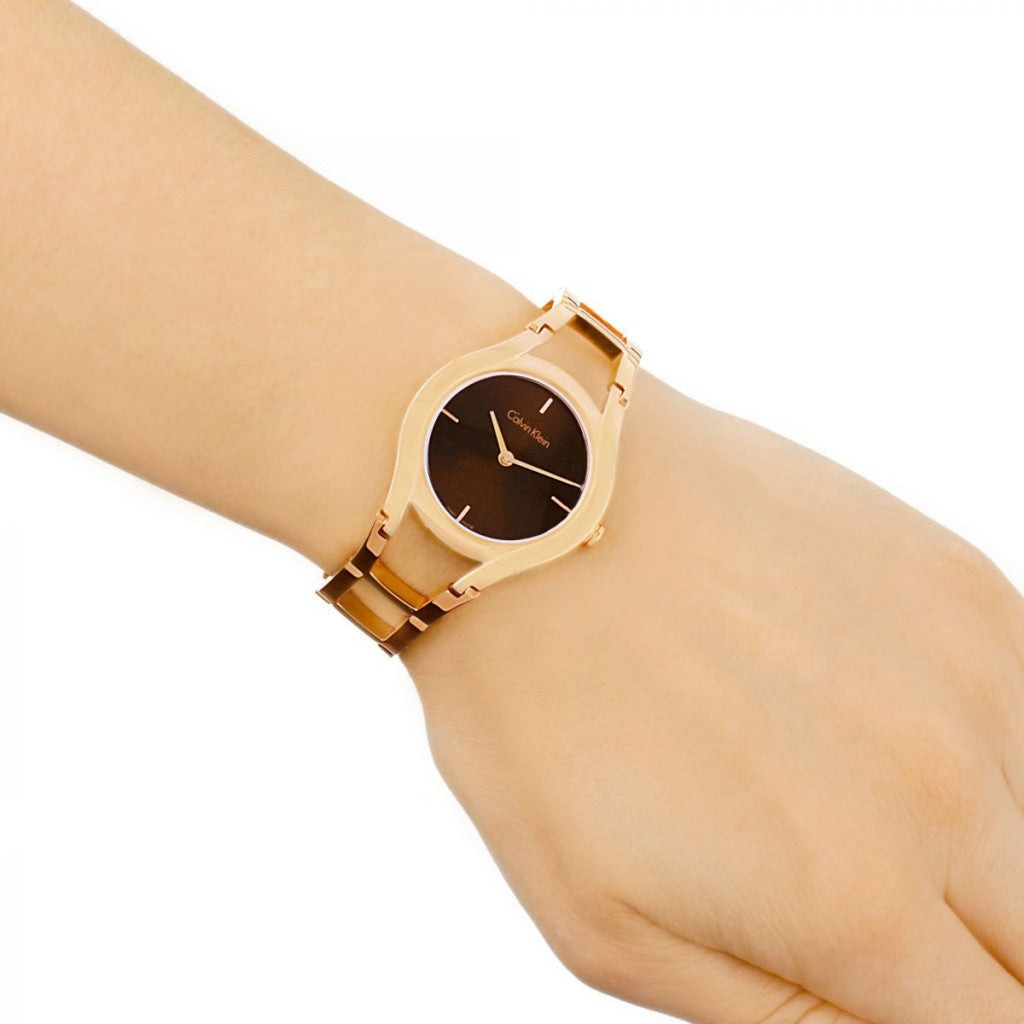 Calvin Klein Class Brown Dial Rose Gold Steel Strap Watch for Women - K6R2362K Buy Now By Calvin Klein