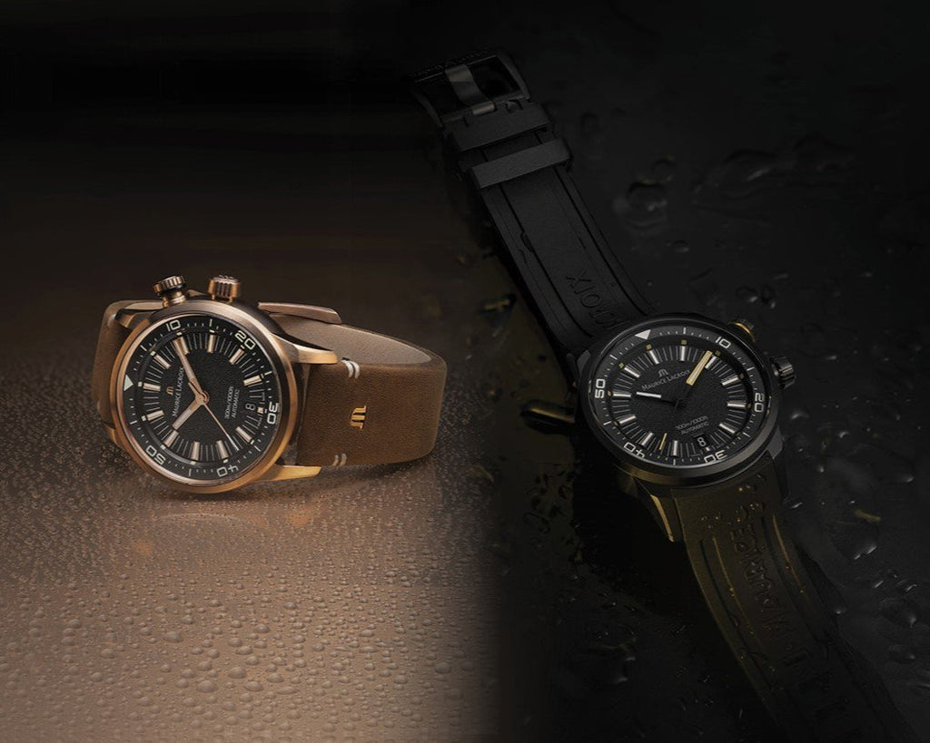 Maurice Lacroix Pontos S Diver Automatic Black Dial Brown Leather Strap Watch For Men - PT6248-BRZ01-330-2 Buy Now By Maurice Lacroix