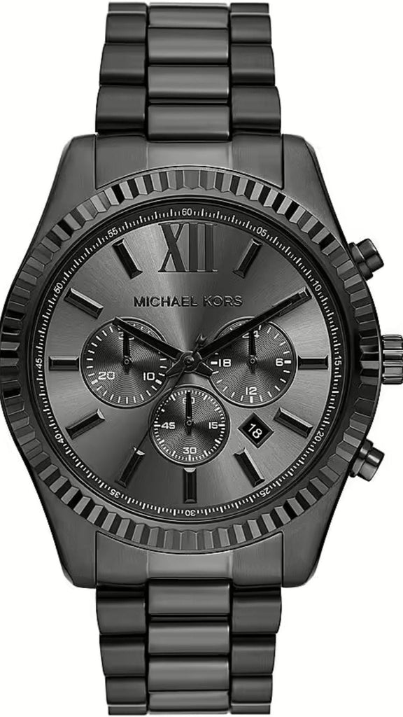 Michael Kors Lexington Chronograph Black Dial Black Steel Strap Watch for Men - MK9154 Buy Now By Michael Kors