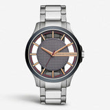 Armani Exchange Hampton Chronograph Grey Dial Silver Steel Strap Watch For Men - AX2405 Buy Now By Armani Exchange
