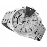 Diesel Mega Chief Chronograph Silver Dial Silver Steel Strap Watch For Men - DZ4501 Buy Now By Diesel