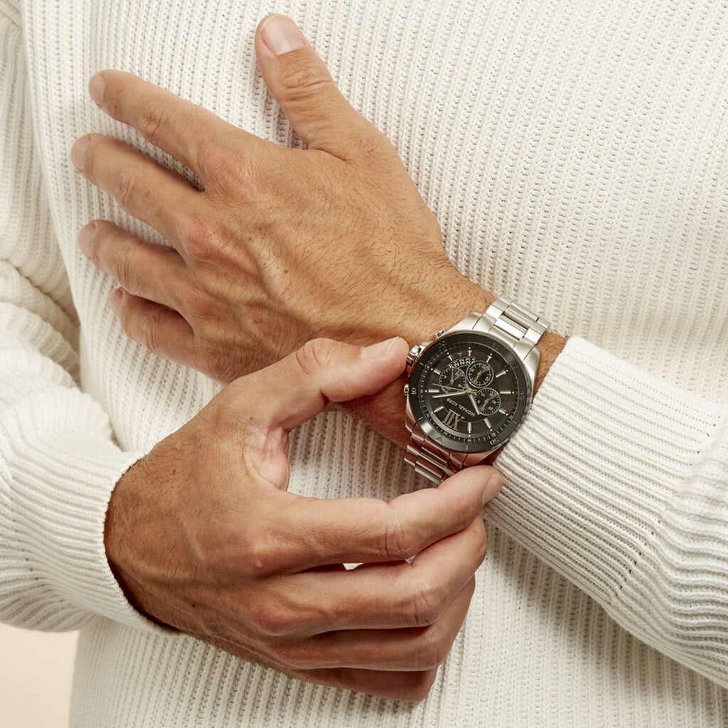 Michael Kors Brecken Chronograph Black Dial Silver Steel Strap Watch For Men - MK8847 Buy Now By Michael Kors